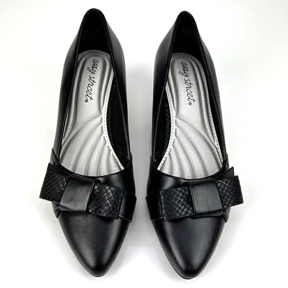 New Easy Street Women US 6.5 Black Shoes Pointed toe Slip-on Heels Pumps 